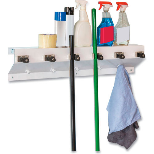 Ex-Cell "The Clincher" Mop and Broom Holder, White Gloss