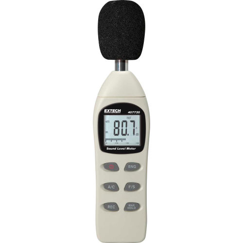 Extech 407730 Digital Sound Level Meter, Plastic, 4 AAA batteries