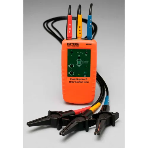 Extech 480403 Motor Rotation & 3-Phase Tester, Digital, Orange, 2 to ...