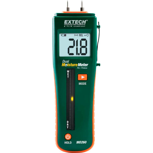 Extech MO260 Combination Pin/Pinless Moisture Meter, Reachargeable, 0.44&quot;L