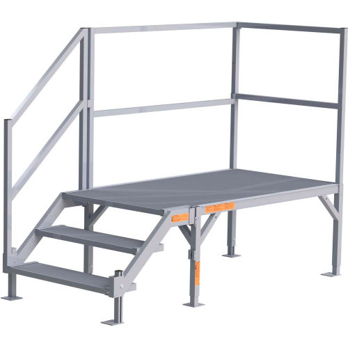 EZ-ACCESS FORTRESS OSHA Stair System 23"-34"H Adj., 40-1/2"W x 89-1/2"L Fully Assembled