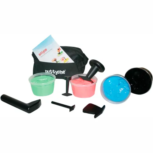 Puttycise Theraputty tool - 5-tool set with 4 x 6 oz putties, difficult (red-black), with bag Puttycise Theraputty tool - 5-tool set with 4 x 6 oz putties, difficult (red-black), with bag
