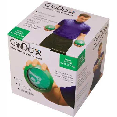 CanDo® WaTE™ Hand-held Weighted Ball, Green, 2 kg/4.4 lb.