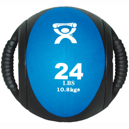 CanDo&#174; Dual-Handle Medicine Ball, 24 lb., 9&quot; Dia (23 cm), Blue