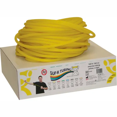 CanDo Latex Free Exercise Tubing - 100' dispenser roll - Yellow - x-light CanDo Latex Free Exercise Tubing - 100' dispenser roll - Yellow - x-light