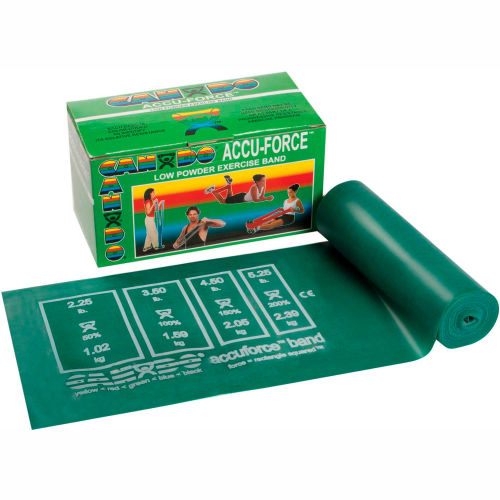 CanDo® AccuForce™ Exercise Band, Green, 6 Yard Roll