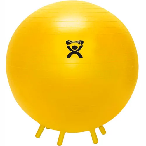 CanDo Inflatable Exercise Ball - with Stability Feet - Yellow - 18 CanDo Inflatable Exercise Ball - with Stability Feet - Yellow - 18