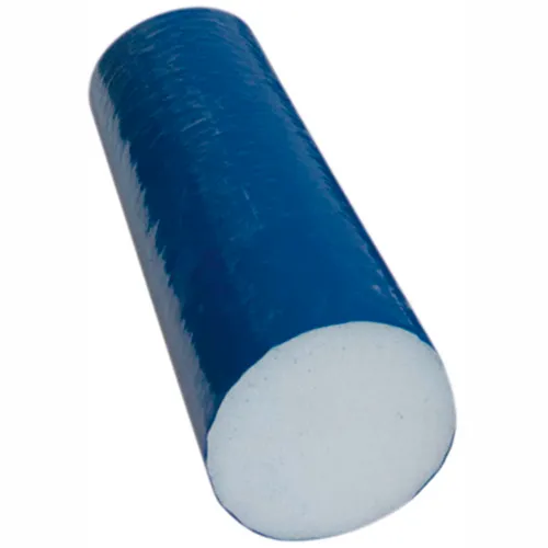 CanDo® White PE Foam Roller with Blue TufCoat®, Round, 4 Dia. x 12L