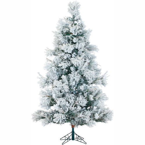 Fraser Hill Farm Artificial Christmas Tree - 12 Ft. Flocked Snowy Pine - Smart String Lighting
