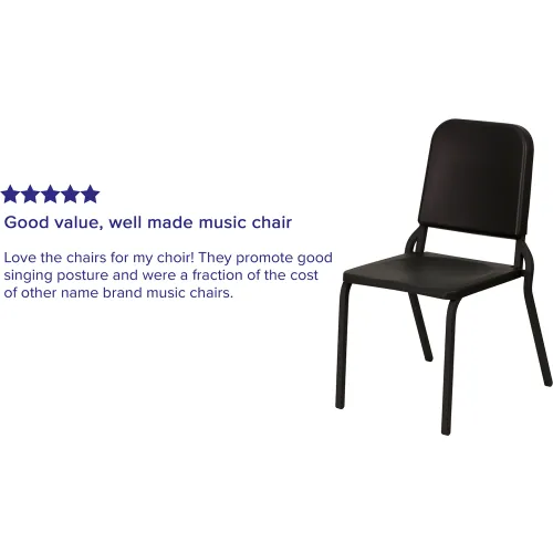 Flash Furniture High Density Stackable Melody Band Music Chair Black Hercules Series