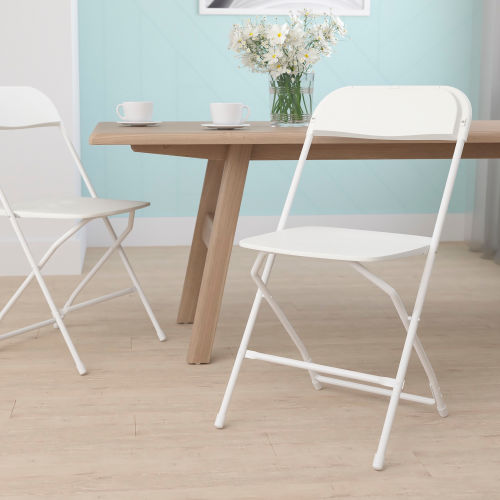 Flash Furniture Plastic Folding Chair - White