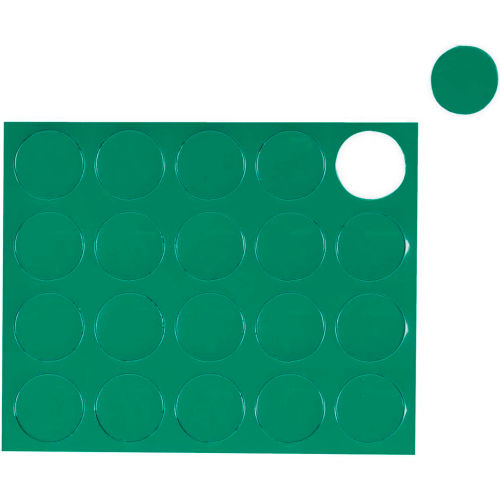 MasterVision Green Circle Magnets, Pack of 20