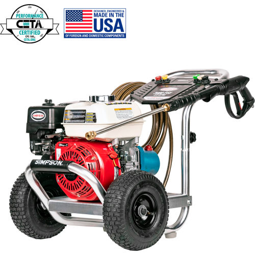 Simpson® Gas Pressure Washer W/ Honda GX200 Engine, 3400 PSI, 2.5 GPM