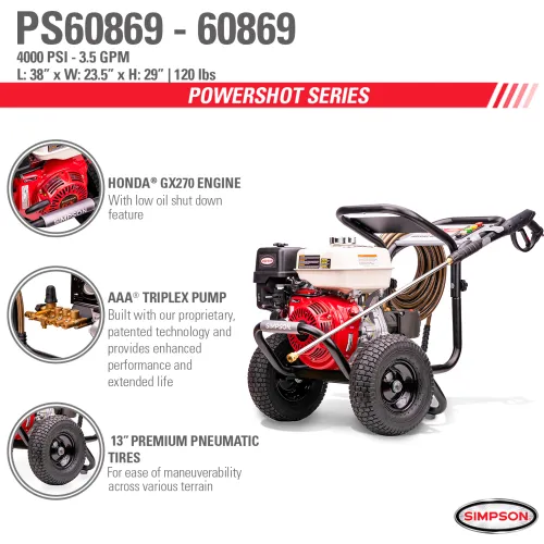 Simpson 4000 psi on sale power washer