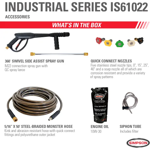 Pressure Washer Hose - 3000 PSI Power Washer Hose, M22 Fittings