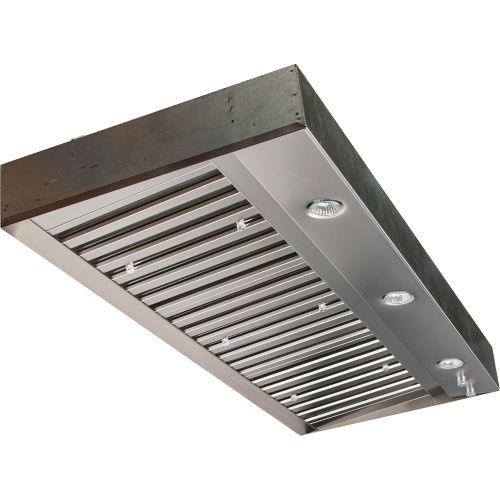Fantech 48" Stainless Fascia Hood Liner, 3 Hal Bulbs 10" Duct Collar