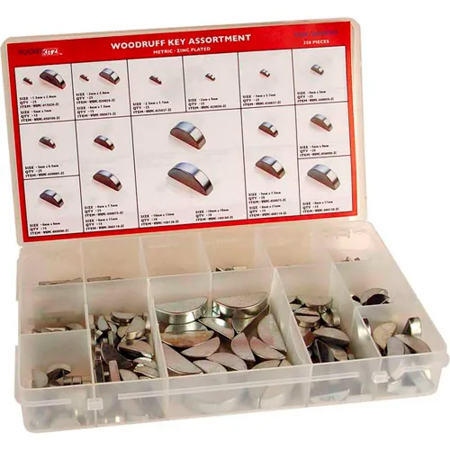 Metric Woodruff Key Assortment 18 Items, 350 Pieces M1.5 to M10
