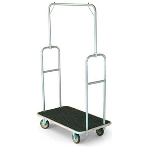 Forbes Standard Bellman Cart 2431-GY-GY Silver Powder Epoxy, Gray Bumper, 8&quot; Rubber