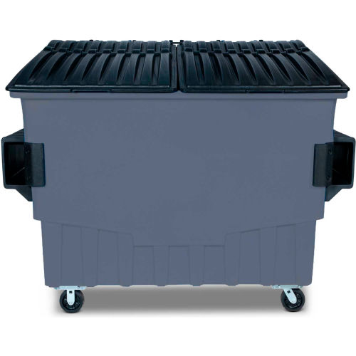 Toter 4 Cubic Yard Front Loading Dumpster W/ Bumpers, Dark Cool Gray