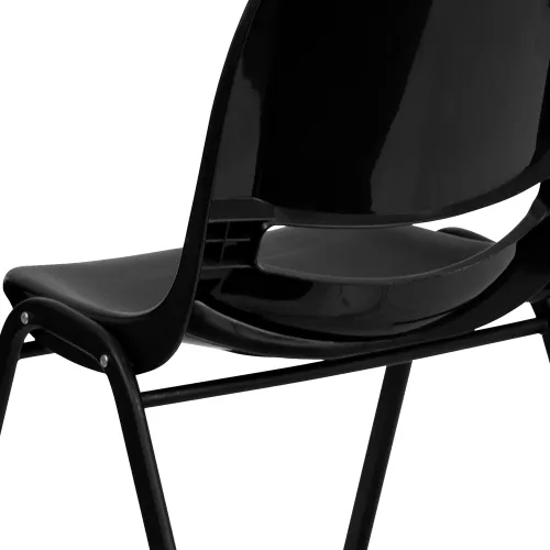 Flash Furniture Ergonomic Shell Stack Chair - Plastic - Black