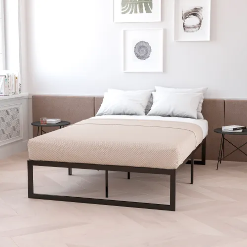 Flash Furniture Metal Platform Bed Frame, 14" H, 10" Pocket Spring Mattress in a Box, Twin Size