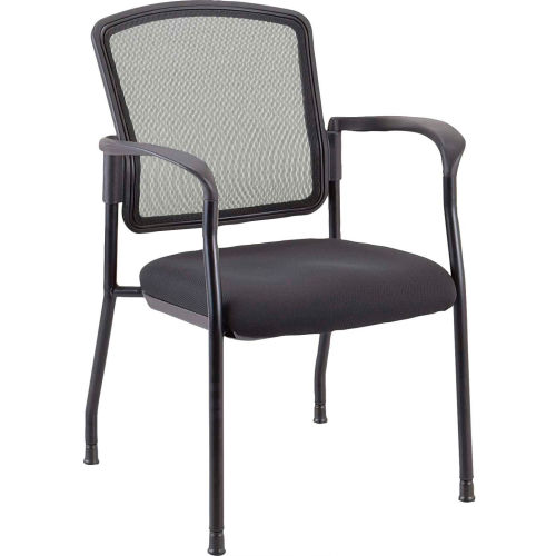 Eurotech Stackable Mesh Guest Chair with Arms Black Fabric Dakota 2