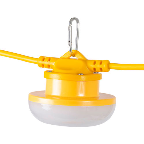 Bergen Industries Temp Light Stringer, Integrated LED Lights, 18/2, 50', 15A, Male & Female Plugs
