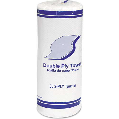 Kitchen Roll Towels, 2Ply, White, 85/Roll, 30 Rolls/Case