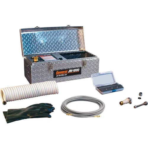 General Wire JM1000D Electric MiniJet Drain Cleaning Machine W/50' x 3/16" Stainless Steel Hose