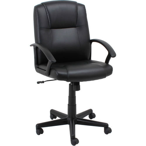 Interion® Antimicrobial Basic Manager's Chair - Leather - Black