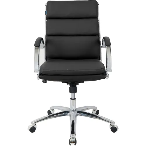 Interion® Antimicrobial Bonded Leather Modern Ribbed Executive