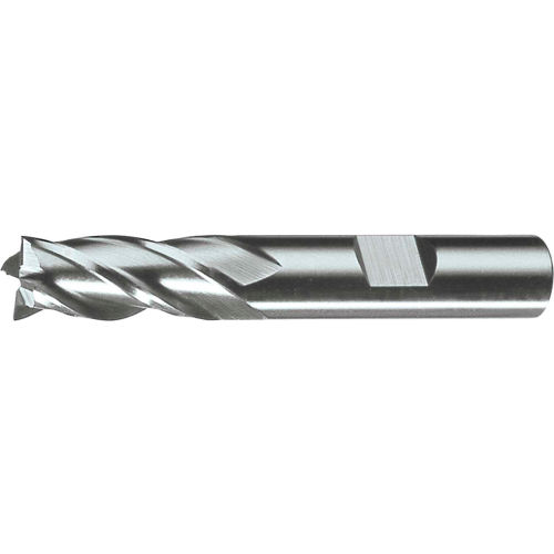 Cleveland HG-4C HSS 4-Flute Bright Square Single End Mill, 1/8" x 3/8" x 3/8" x 2-5/16"