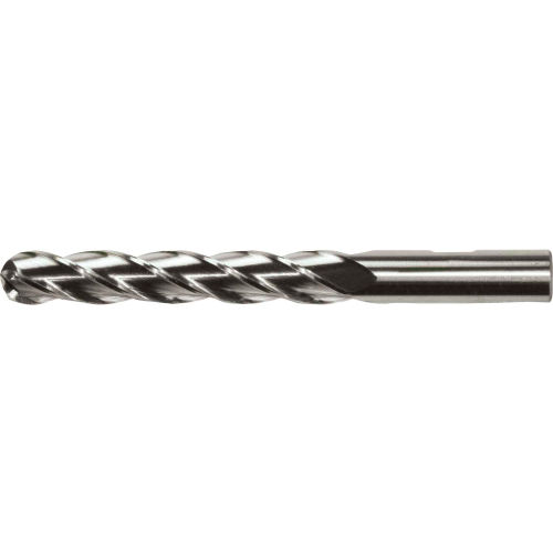 Cleveland HG-4B HSS 4-Flute Bright Ball Nose Single End Mill, 3/8" x 3/8" x 3/4" x 2-1/2"