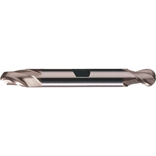 Cleveland HD-2B HSS 2-Flute Bright Ball Nose Double End Mill, 1/8" x 3/8" x 3/8" x 3-1/16"