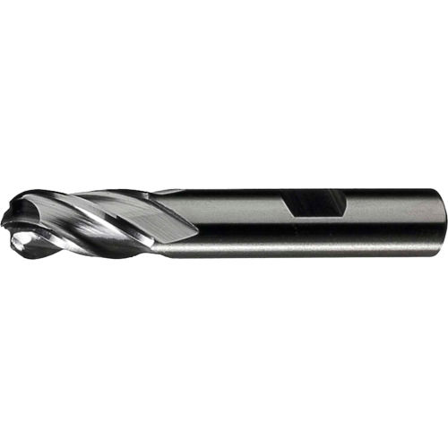 Cleveland HGC-4B HSS-Cobalt 6-Flute Bright Ball Nose Single End Mill, 3/4" x 3/4" x 1-5/8" x 3-7/8"