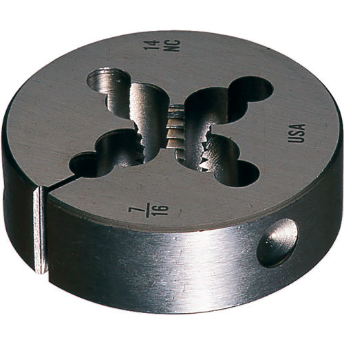 Cle-Line 0610 Series 1/4-28UNF 1" O.D. Carbon Steel Bright Round Adjustable Die