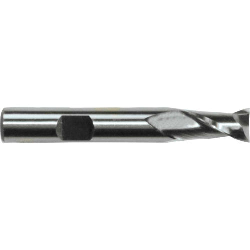 Cleveland HGC-2 HSS-Cobalt 2-Flute Bright Square Single End Mill, 7/8" x 5/8" x 1-1/2" x 4"