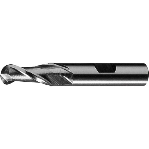 Cleveland HG-2B HSS 2-Flute TiN Ball Nose Single End Mill, 1-3/8" x 1-1/4" x 2-1/2" x 5-1/16"