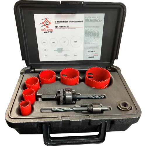 趣味 made in USA3 Cle-Line Series FGHK Plumber's M42 Bi-Metal Hole Saw Kit 9PC 3/4, 7/8,
