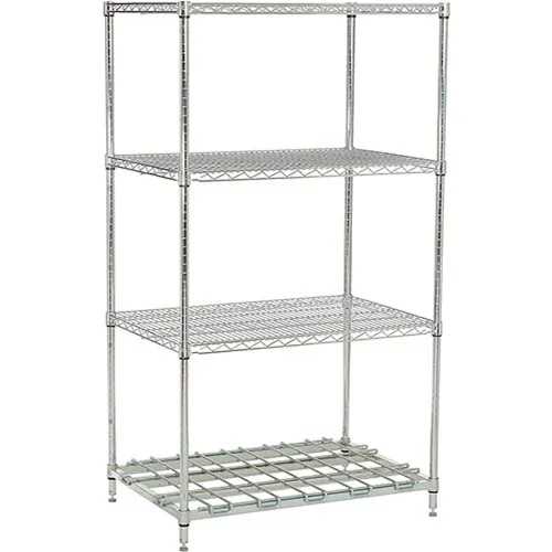 Nexel® 4 Shelf, Poly-Z-Brite® Standard Wire Shelving Unit, Starter