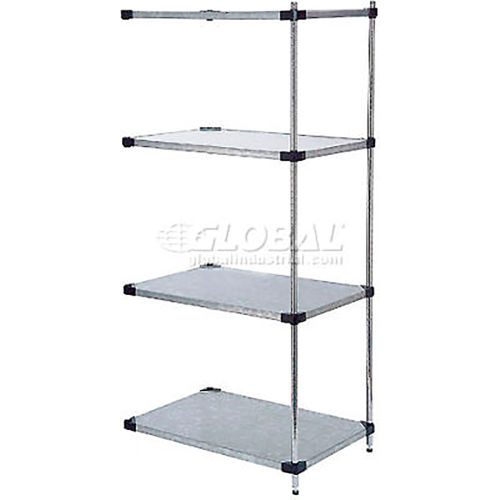 Nexel&#174; 5 Tier Shelving Add-On Unit, Solid Galvanized Steel, 42"Wx24"Dx86"H