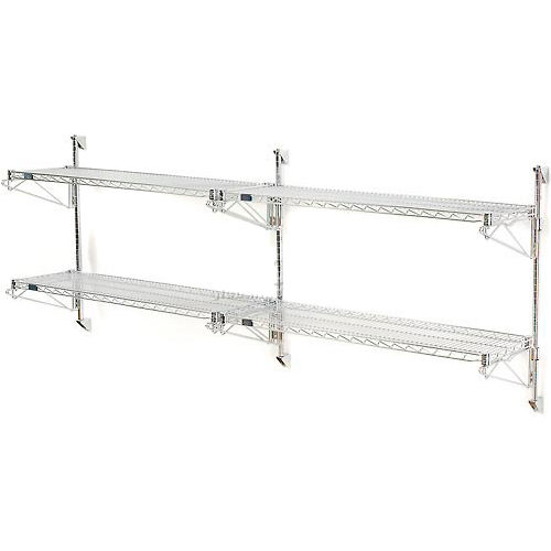 Nexel&#174; Poly-Green&#174; Wall Mount Wire Shelving - 30&quot;W x 14&quot;D x 34&quot;H 2-Shelf Add-On