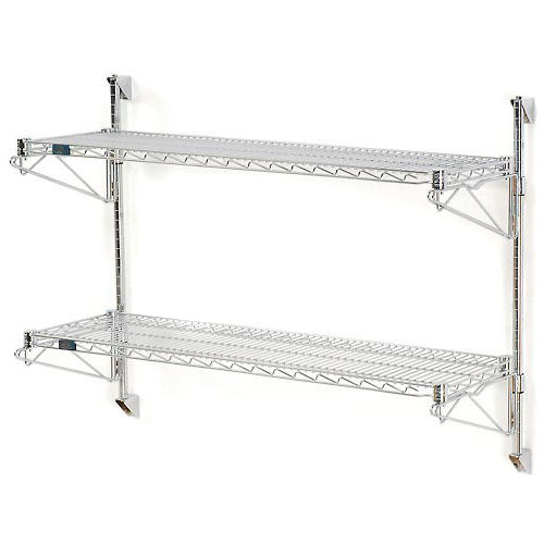 Nexel® Poly-Green® Wall Mount Wire Shelving - 30"W x 24"D x 34"H 2-Shelf Starter