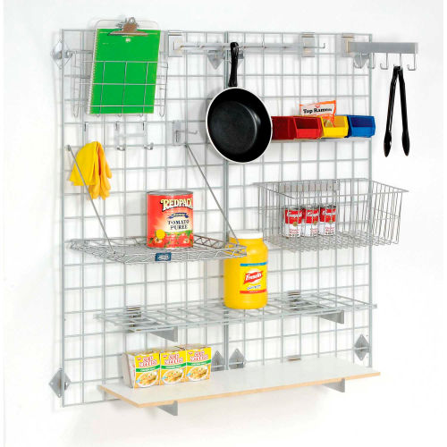 Global Industrial™ Wire Grid Panel With Wall Mount Hook - Gray Epoxy - 60"W x 48"D