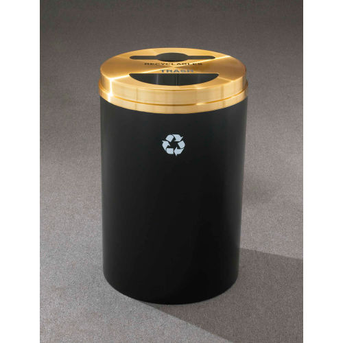 Glaro Recyclepro Recycling & Trash Can, 33 Gallon, Satin Black