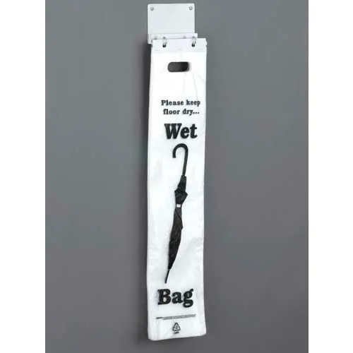 Wall Mount Wet Umbrella Bag Holder, Satin Aluminum