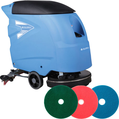 Global Industrial™ Auto Walk-Behind Floor Scrubber, 18" Cleaning Path + Free Chemical Dilution Kit
																			