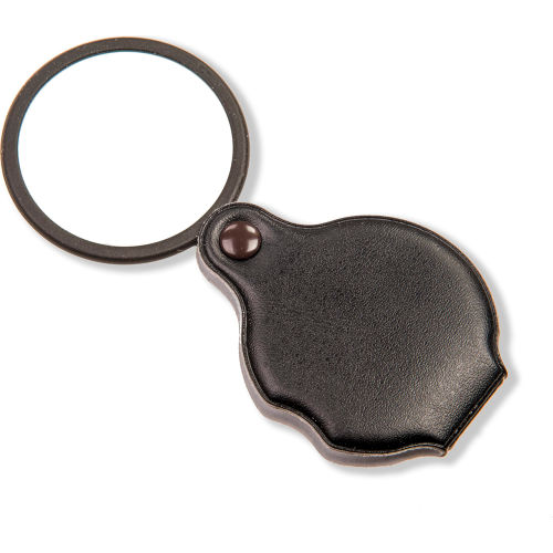 Carson Slide-Open Glass Magnifier, 2", 4x with Built-in Sliding Case, Black
