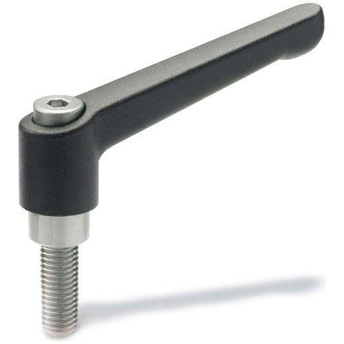 J.W. Winco 6N16A06K Zinc Die-Cast Adjustable Lever With Stainless Steel Components M6 x 16mm Stud