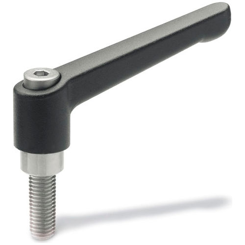 J.W. Winco 8N32A07K Zinc Die-Cast Adjustable Lever With Stainless Steel Components M8 x 32mm Stud